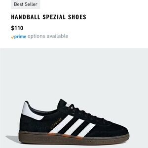 Adidas Handball Spezial Sneakers- Black/White size 5 in boys